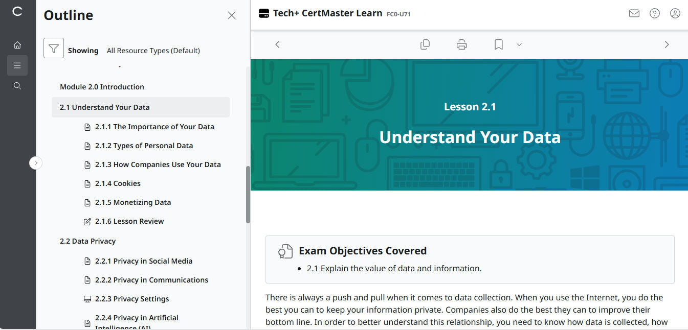 CertMaster Learn Tech+ (V6)  - FC0-U71  (2 Months)