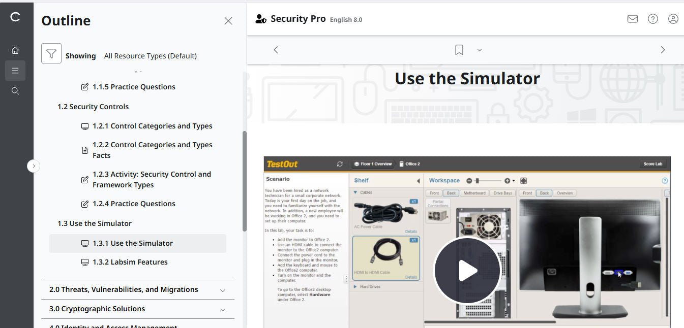 Best Price TestOut Security Pro for Security+ (SY0-701) - Individual License