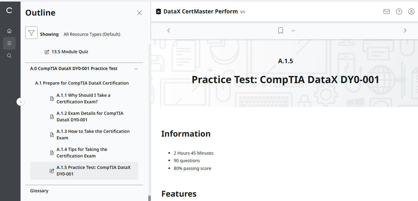 Best Price Guarantee ✅ CompTIA DataX CertMaster Perform (V1)