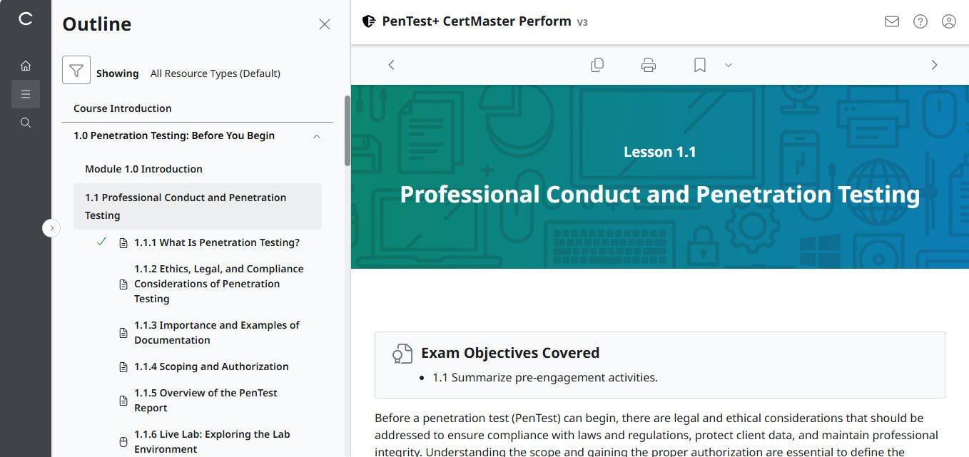 Best Price Guarantee ✅ CompTIA PenTest+ CertMaster Perform  PT0-003 (V3)