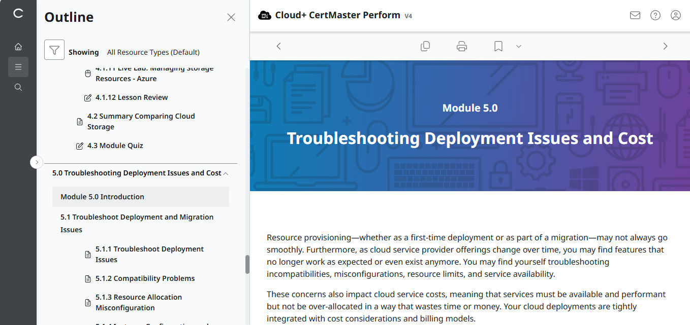 CompTIA Cloud+ CertMaster Perform (CV0-004)