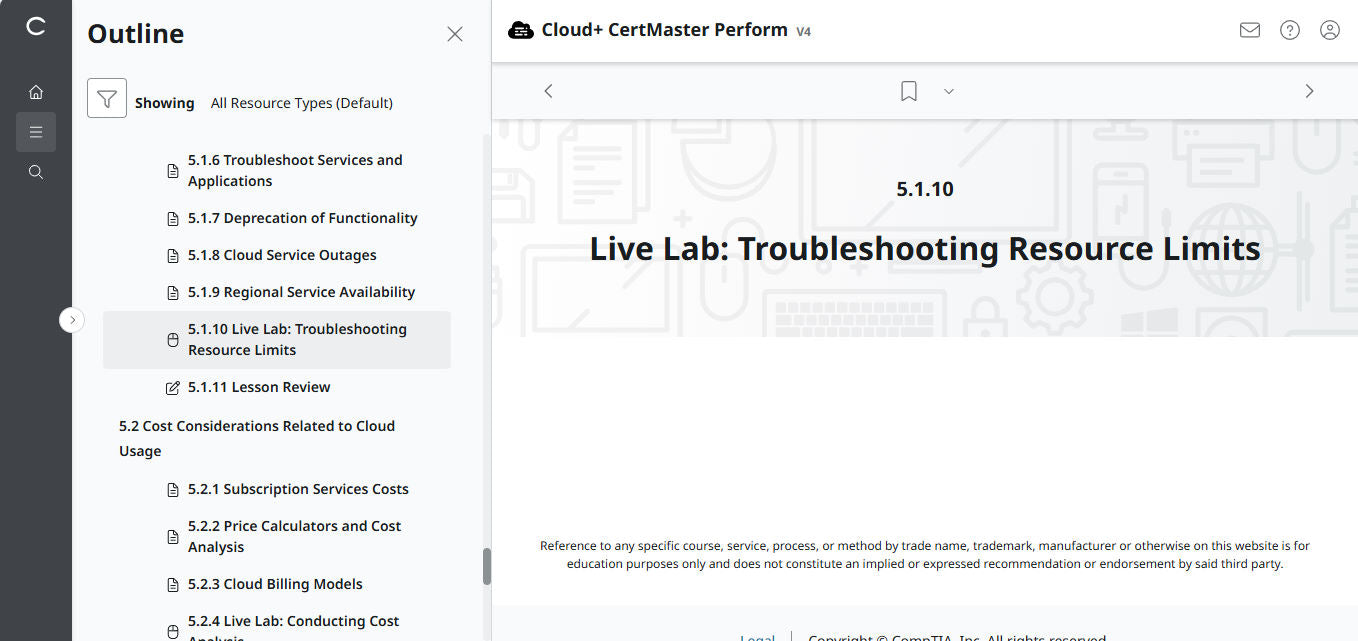 CompTIA Cloud+ CertMaster Perform (CV0-004)